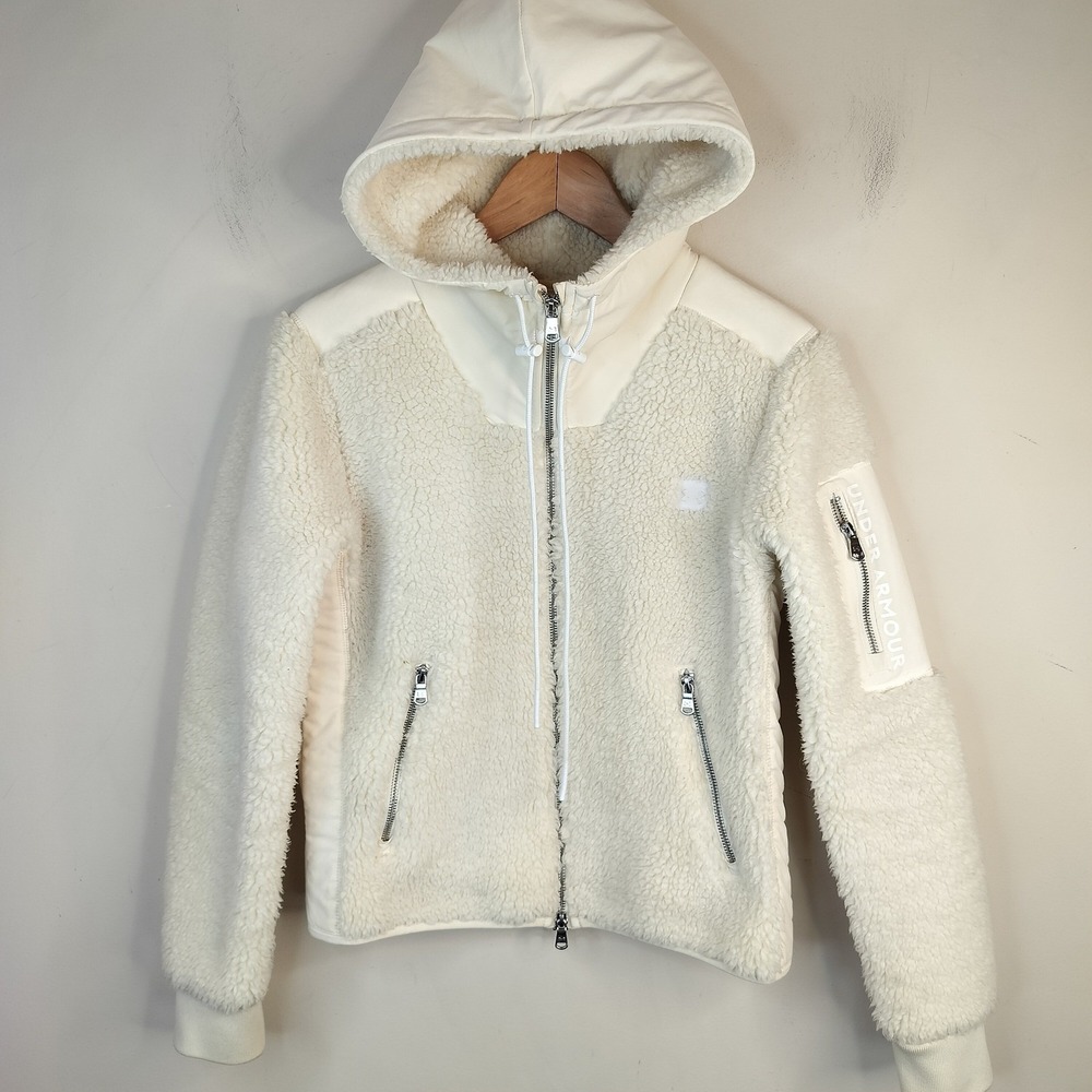 Under Armour Sherpa Fleece Jacket Hooded Swacket Cream